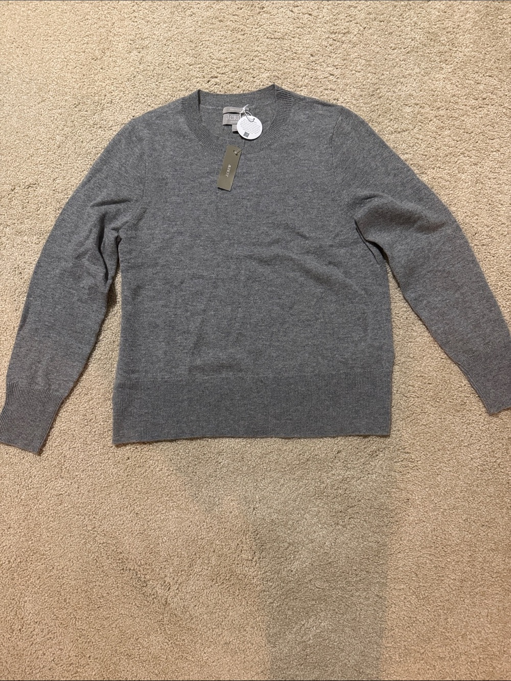 J. Crew Gray V-Neck Lightweight Cashmere Sweater
